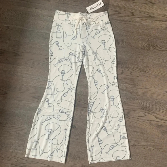 Wildfox Popping Bottles Flared Lounge Sweatpants - Size M - Vanilla - NWT - Picture 5 of 13